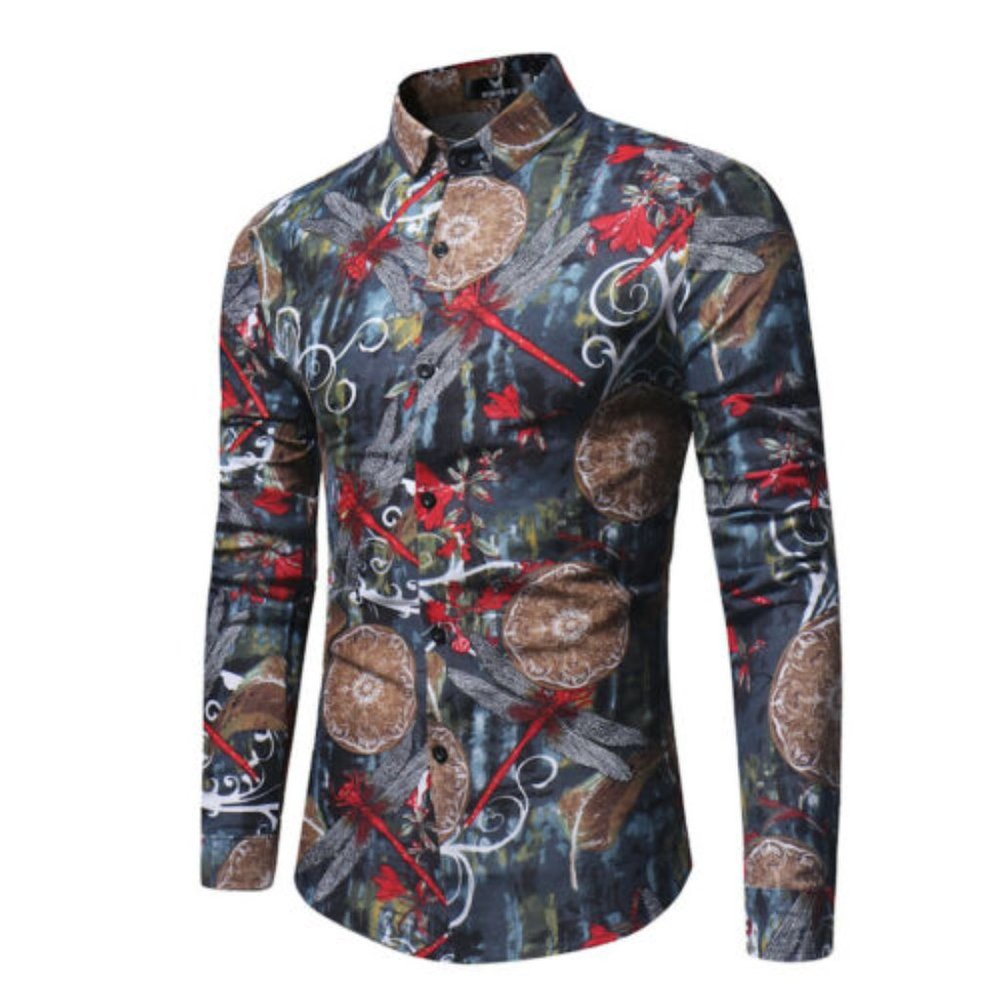 Shirt ~ Long Sleeve ~ Dragonfly's Printed ~ 15 1/2"  ~ 16"